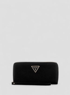 Black laurel large zip around wallet