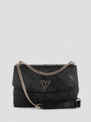 Black logo cresidia ii convertible crossbody flap bag