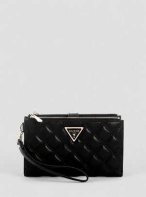 Black giully double zip organiser wallet