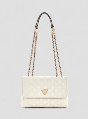 White giully convertible crossbody flap bag