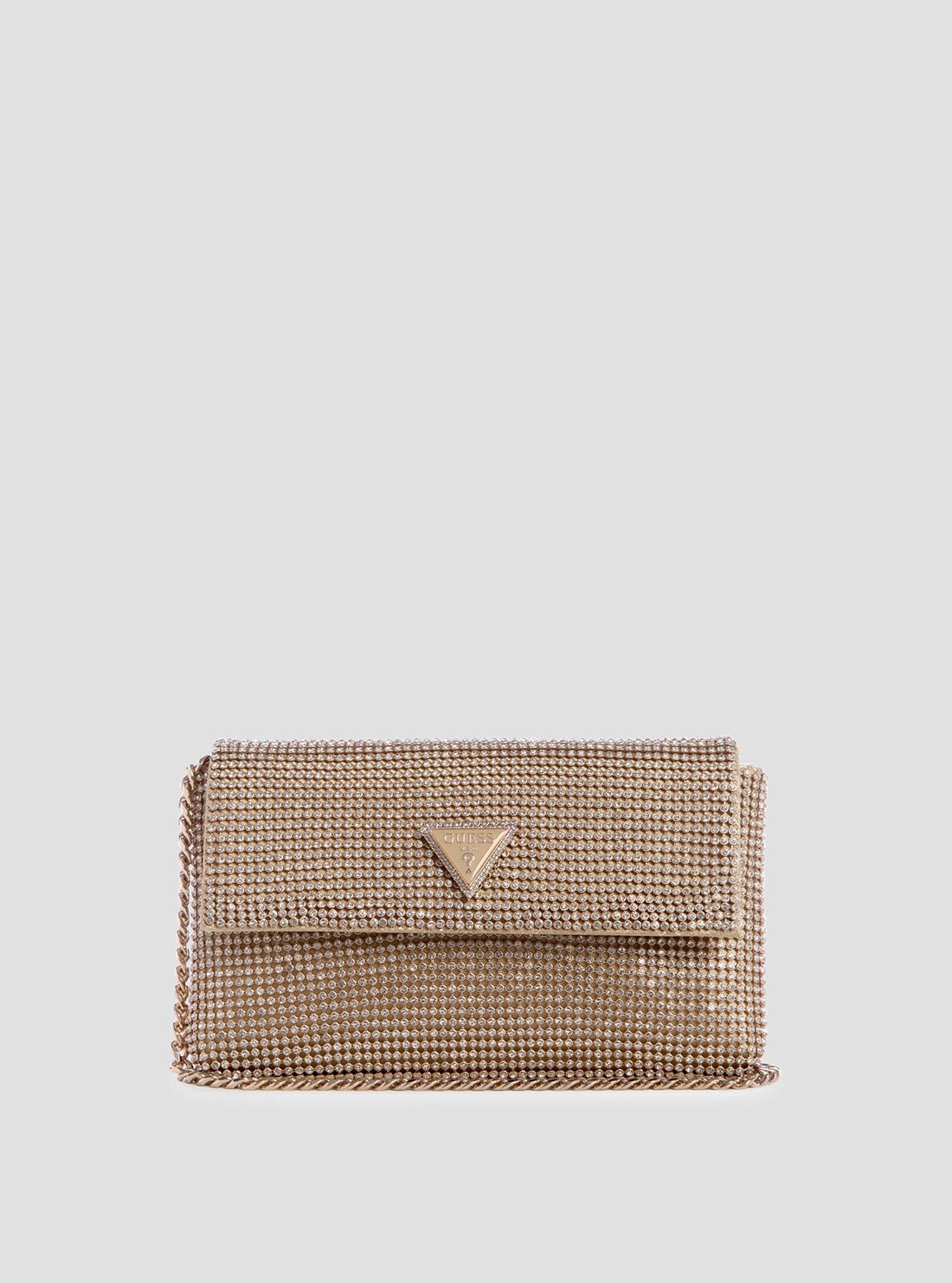 Gold zalina clutch bag