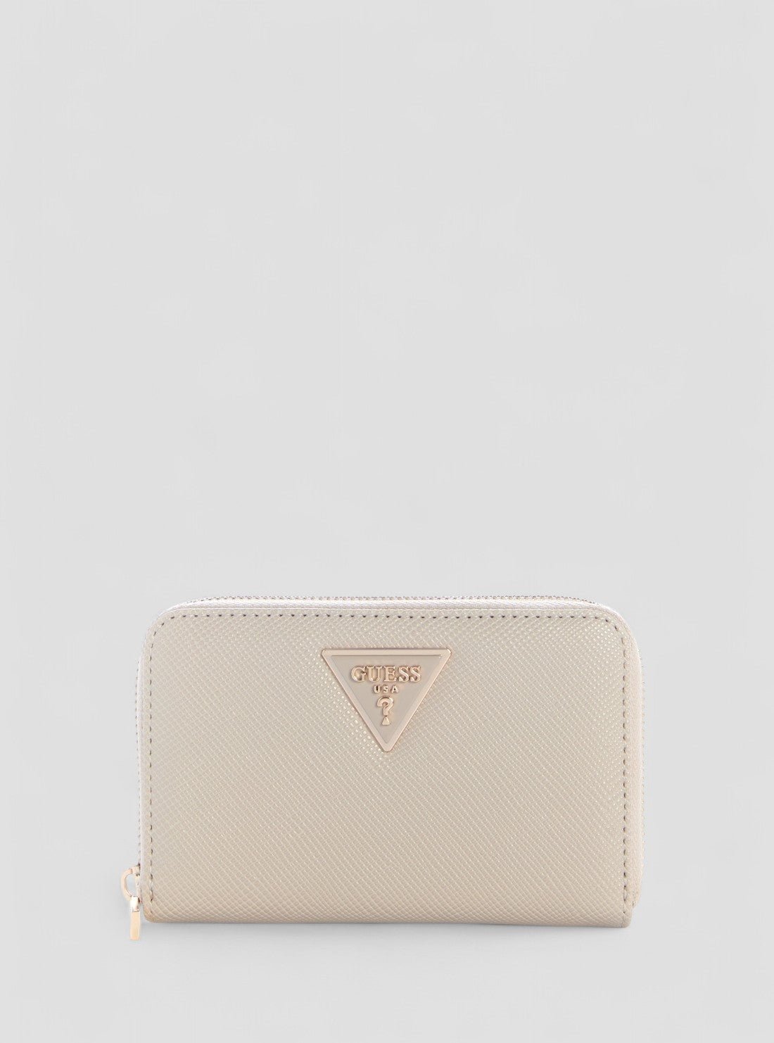 Beige laurel medium zip around wallet