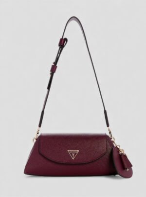 Red bolena flap shoulder bag