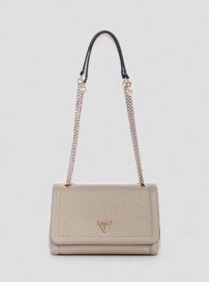 Beige noelle convertible crossbody flap bag