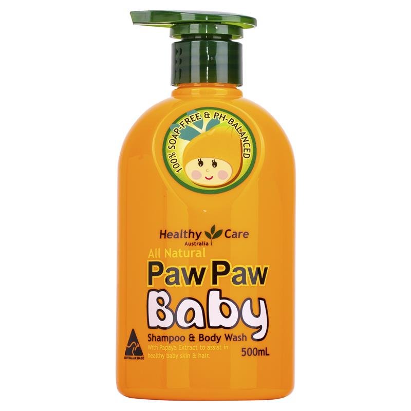 Healthy Care All Natural Paw Paw Baby Shampoo and Body Wash 500ml