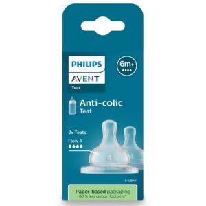 Avent Teat Silicone 6M+ Fast Flow 2 Pack