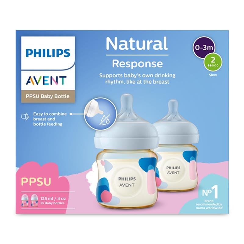 Avent Natural Response PPSU Baby Bottles 125ml 2 pack