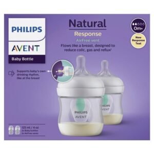 Avent Natural Response Feeding Bottles with AirFree Vent 125ml 2 Pack