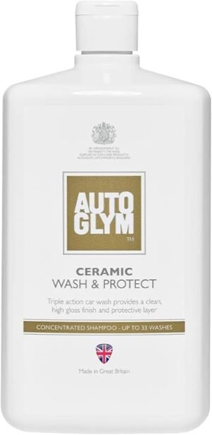 Autoglym Ceramic Wash and Protect, 1 Litre – Triple Action Car Wash, pH Neutral, Up to 33 Washes - Concentrated Car Wash Soap - Wax Safe for Ceramic Coating - Water Repellent Protection