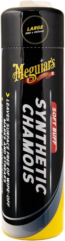 Meguiar's Soft Buff Synthetic Chamois - Chamois Cloth for Car Cleaning, for Cars, Boats, Trucks and Motorcycles - Super Soft, Scratch Free, Lint Free Car Drying Towel - Large - 680mm x 440mm