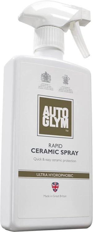 Autoglym Rapid Ceramic Spray 500ml, Ultra Hydrophobic Long Lasting Ceramic Coating. Provides year-round protection with the easy to use spray on wipe off formula.
