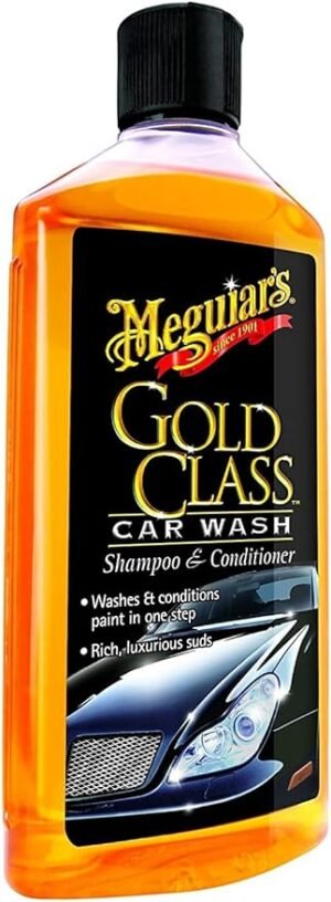 Meguiar's Gold Class Car Wash Shampoo and Conditioner, 473 ml - Rich Suds Gently Clean and Condition Paint | Biodegradable Formula Safe on All Paint Types Maintains Wax Protection