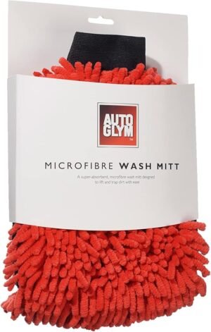 Autoglym Microfibre Noodle Wash Mitt - Mircrofibre Cleaning Mitt Specially Designed for a Quick, Streak-Free Finish on Car Paintwork and Glass, 20.30 x 2.00 cms