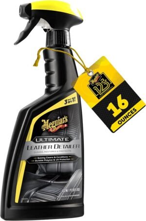 Meguiar's Ultimate Leather Detailer, 473 ml | Gently Removes Dirt and Residue from Interior Leather Surfaces | Restores Natural Look with Satin Finish