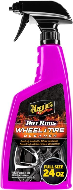 Meguiar's Hot Rims Factory Equipped Wheel and Tyre Cleaner, 24 oz | Xtreme Cling Foaming Formula Dissolves Brake Dust and Grime | Safe on Factory Painted and Clear Coated Wheels | Easy Spray and Rinse