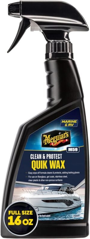 Meguiar's Marine and RV Quik Clean and Protectant Wax, 473 ml | Easy Spray On and Wipe Off Application for Fast Detailing | Effectively Cleans and Protects Fiberglass | Gel Coats and Painted Surfaces