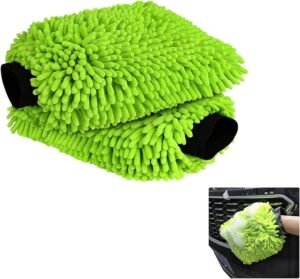 Chenille Microfiber Wash Mitt 2 Pack, Super Soapy Suds, Sponge for Washing Car, Removes Dirt and Grime on Paint, Glass, Plastic and Chrome, Professional Grade Microfibre Sponge for Car Washing