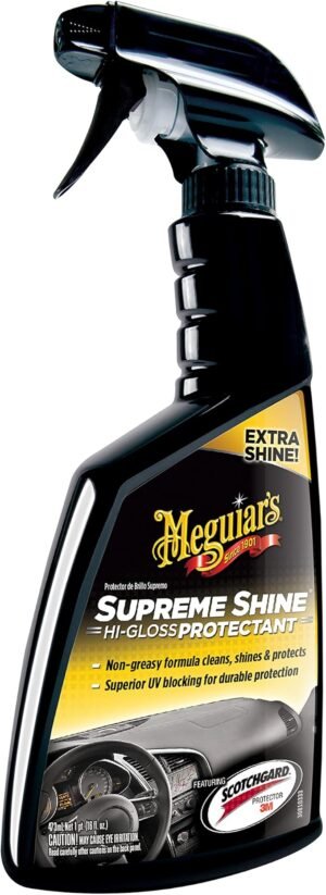Meguiar's Supreme Shine Protectant, 16 oz | Cleans, Shines & Protects Vinyl, Rubber & Plastic Surfaces | Offers UV Protection to Prevent Fading & Cracking