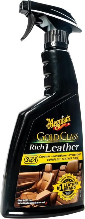 Meguiar's Gold Class Rich Leather 3-in-1 Treatment, 450 ml | Cleans, Conditions & Protects Leather Surfaces | Prevents Fading, Cracking & Premature Wear