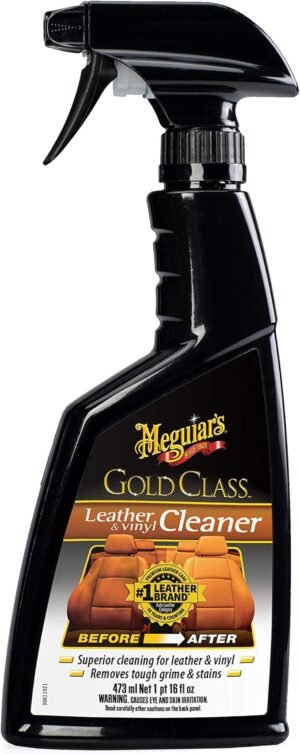Meguiar's Gold Class Leather and Vinyl Cleaner, 473 ml | Gentle and Effective Cleaning for Car Interiors | Safe on Leather, Vinyl and Plastic Surfaces