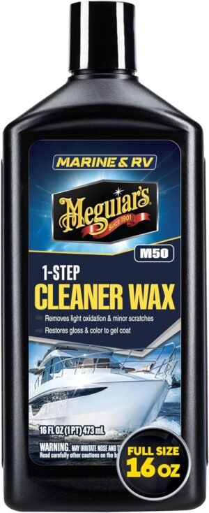 Meguiar’s Marine & RV One Step Cleaner Wax - Provides Durable Long-Lasting Protection Against Salt air, Corrosion and The Sun’s Ultraviolet Rays