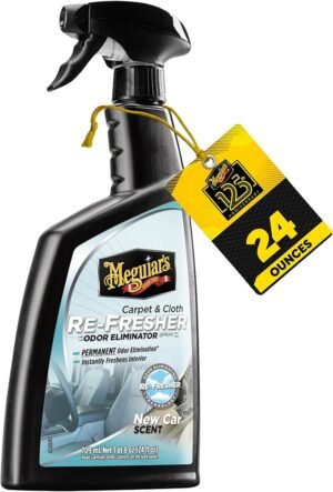 Meguiar's Carpet and Cloth Refresher, 709 ml | Odor Eliminator and Air Freshener for Car Interior with New Car Scent, No Residue Formula | Ideal After Upholstery Cleaning