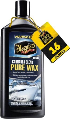 Meguiar’s Marine and RV Pure Wax - Blends Pure Brazilian Carnauba Wax with Polymers and Resins to Provide Enhanced Gloss and Long-Lasting Protection