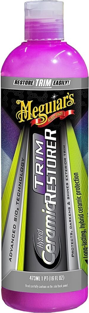Meguiar's Hybrid Ceramic Trim Restorer, 473 ml | Long Lasting Hybrid Ceramic Protection | Restores Darkness and Shine to Unpainted Exterior Plastic and Vinyl Trim Using Advanced SiO2 Technology
