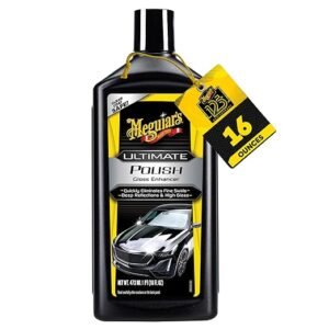 Meguiar's Ultimate Car Polish - Ideal for Deep Scratches, Sanding Marks and Heavy Defects - Mirror Shine, High Gloss Polish - Fine Cut Polishing Compound for Car Detailing - 473 ml