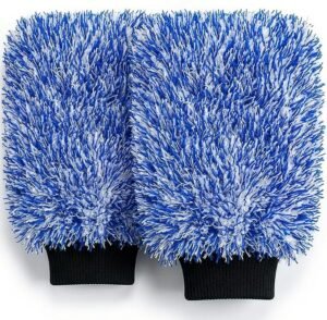 TAKAVU New Car Wash Mitt by, 2 Pack Premium Cyclone Microfiber Washing Gloves, Holds Tons of Sudsy Water for Effective Washing, Machine Washable, Lint Free, Scratch Free