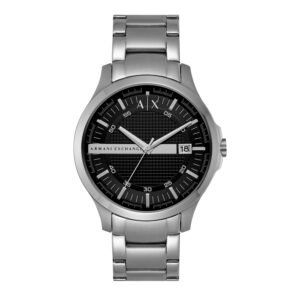 Armani Exchange Armani Elegant Black Dial Watch with Silver Steel Band AX2103