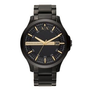 Armani Exchange Armani Hampton Sophisticated Black Steel Watch for Men AX2413
