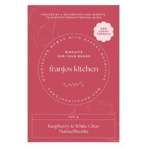 Franjos Kitchen Raspberry and White Choc Mama Biscuits