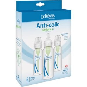 Dr Browns Options Anti-Colic With Level 1 Teat Narrow Neck Feeding Bottle 250ml 3 Pack