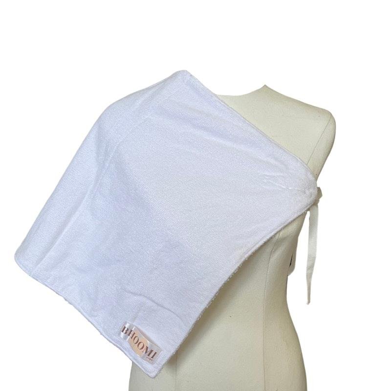 Flown Oak Tie Up Burp Cloth and Nursing Cover White
