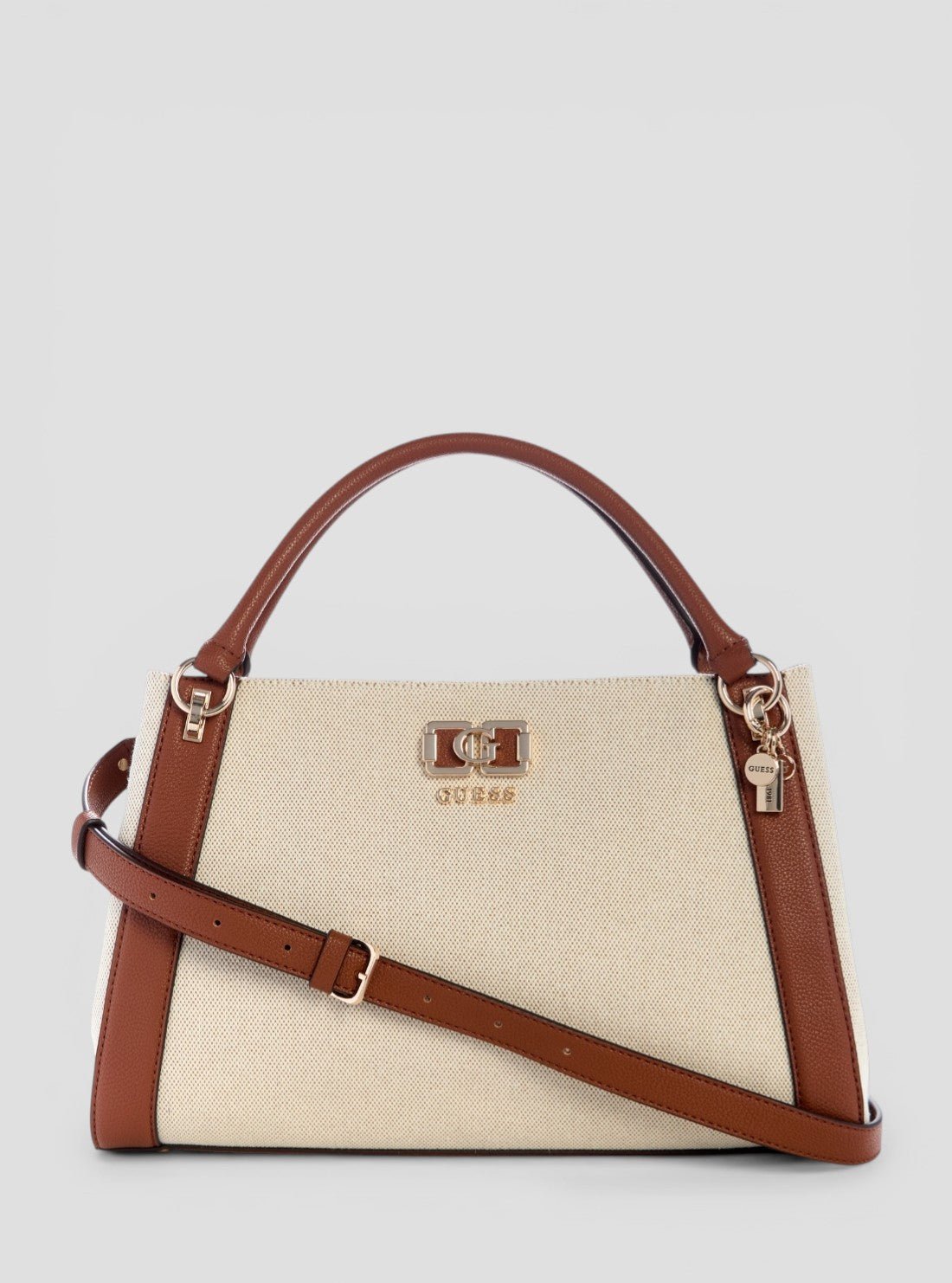 Beige brown karnilla girlfriend satchel bag