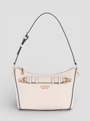 Beige gregoria top zip shoulder bag
