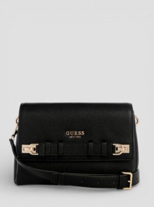 Black gregoria flap crossbody bag