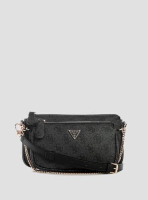 Black logo noelle double crossbody bag