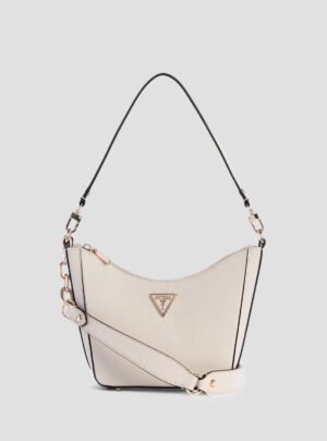 Eco white gloriana top zip shoulder bag