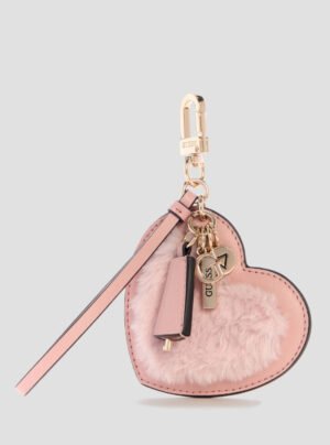 Pink lotus heart keychain