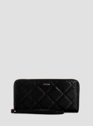 Black libby large zip around wallet
