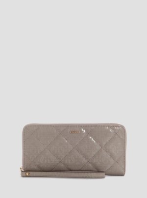Dark taupe libby large zip around wallet
