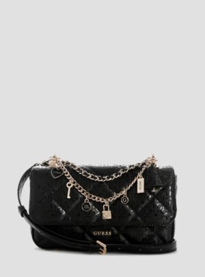 Black libby flap crossbody bag