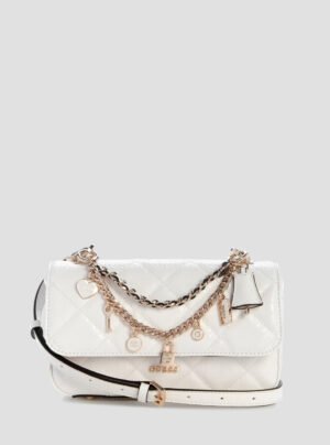 White libby flap crossbody bag