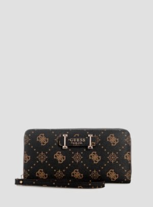 Brown logo carrie large zip around wallet