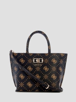 Brown logo emelie mini tote bag