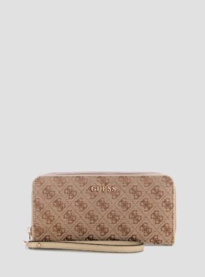 Brown logo jessa large zip around wallet