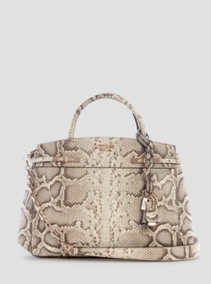 Snake skin print melinda compartment satchel bag