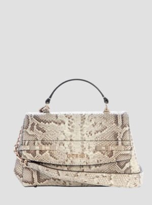Natural melinda top handle flap bag